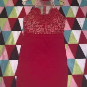 Fancy Red Lace Patterned Dress